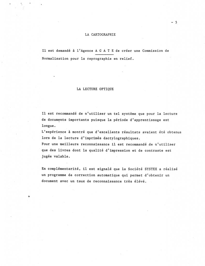 TABLE RONDE Internationale des Pays Francophones pour la Standardisation de ledition en braille suite5, page 39.