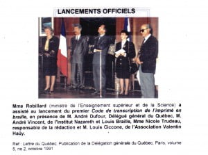 Lancement du code à Paris 1er octobre 1991