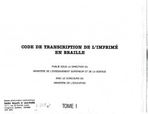 code de transcription de l'imprimé